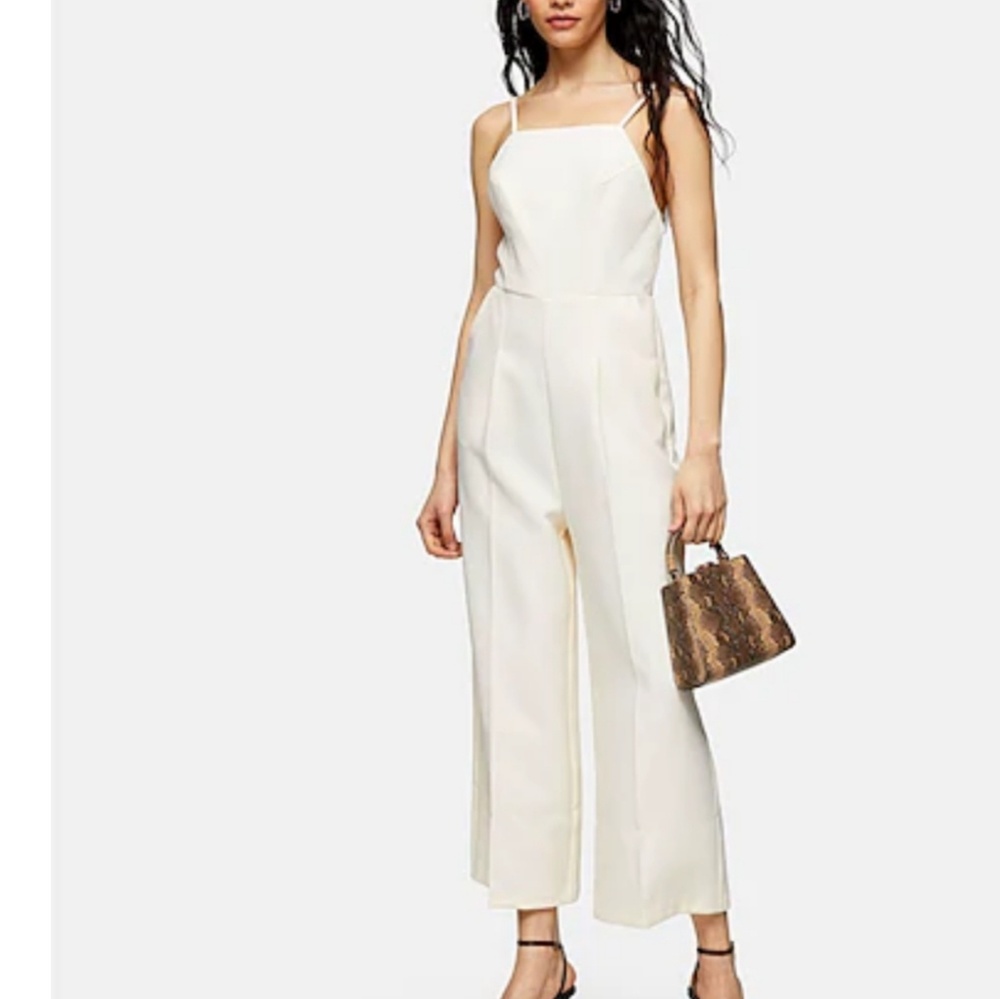 NWOT Topshop High Neck Ivory Jumpsuit